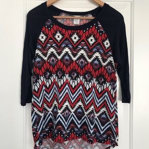 Honey & Lace, Red/White/Blue, 3/4 Sleeve